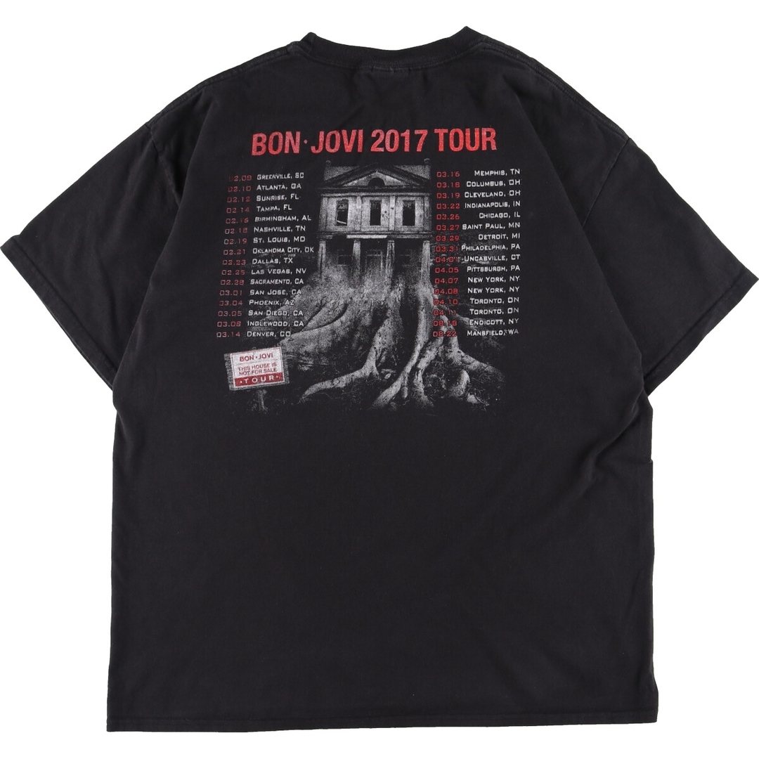 Bon Jovi ボン・ジョヴィバンドTシャツバンTウォッシュ加工両面プリント