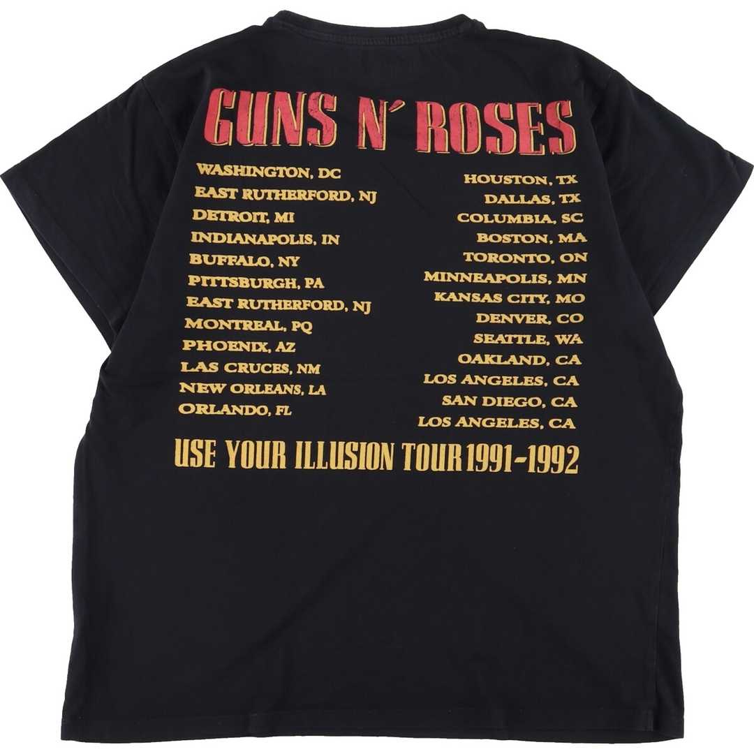 ガンズアンドローゼズ 両面プリントバンドTシャツ  gunsnroses