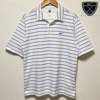 ナイキ(NIKE)のNIKE GOLF ポロシャツ ボーダー ナイキゴルフ 美品　ホワイト(ポロシャツ)