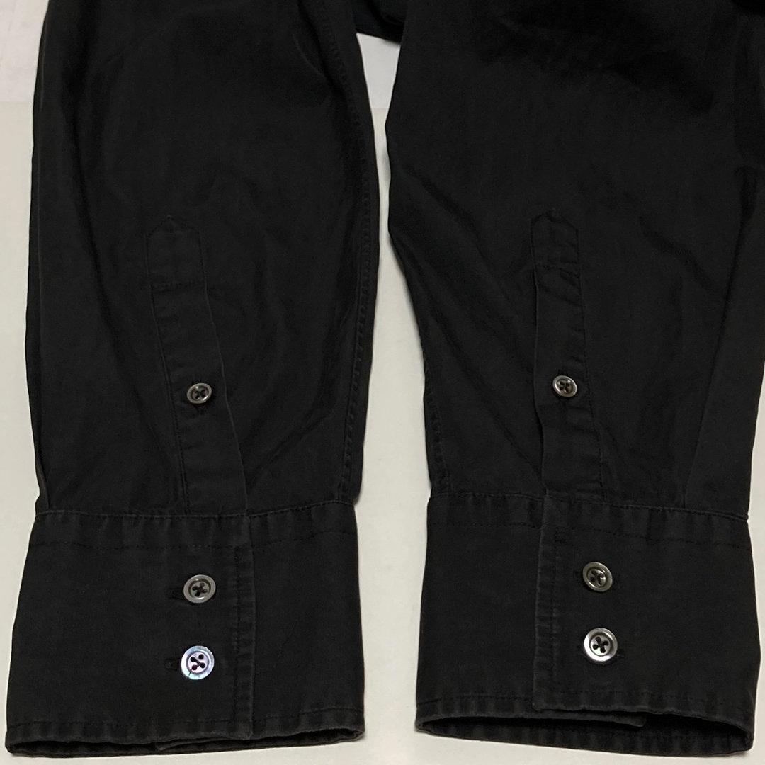 Jil Sander(ジルサンダー)のJIL SANDER ジルサンダー ギャバジンシャツ 黒 イタリア製 長袖 綿 メンズのトップス(シャツ)の商品写真