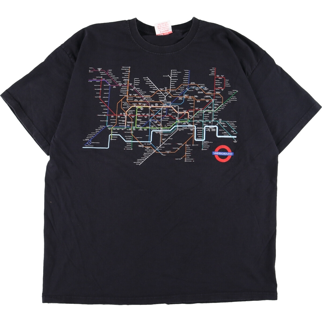 UNDERGROUND 路線図 プリントTシャツ メンズXL /eaa350821