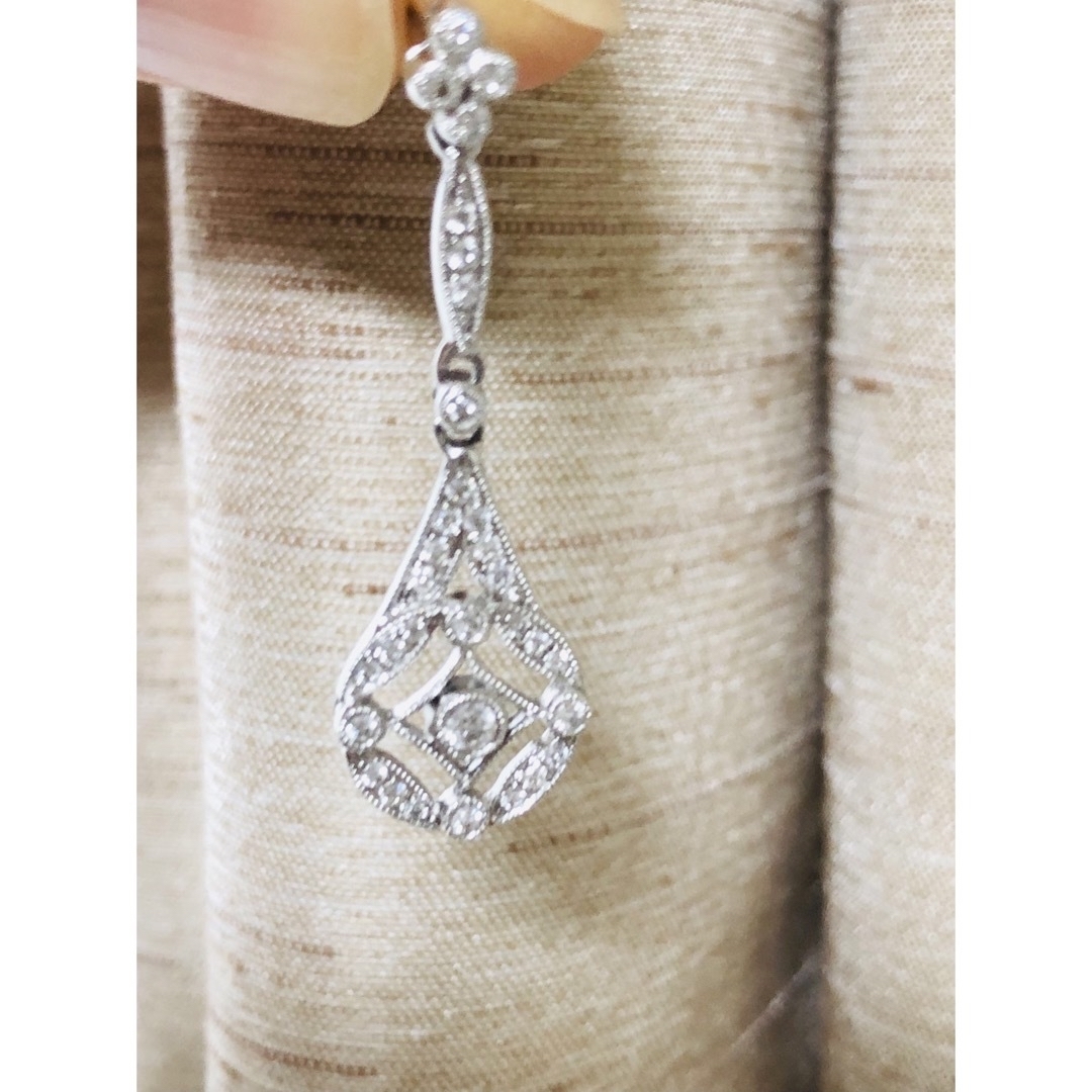ミルウチ 透かし ダイヤモンドピアス K18WG - 通販 - hydro-mineral.net
