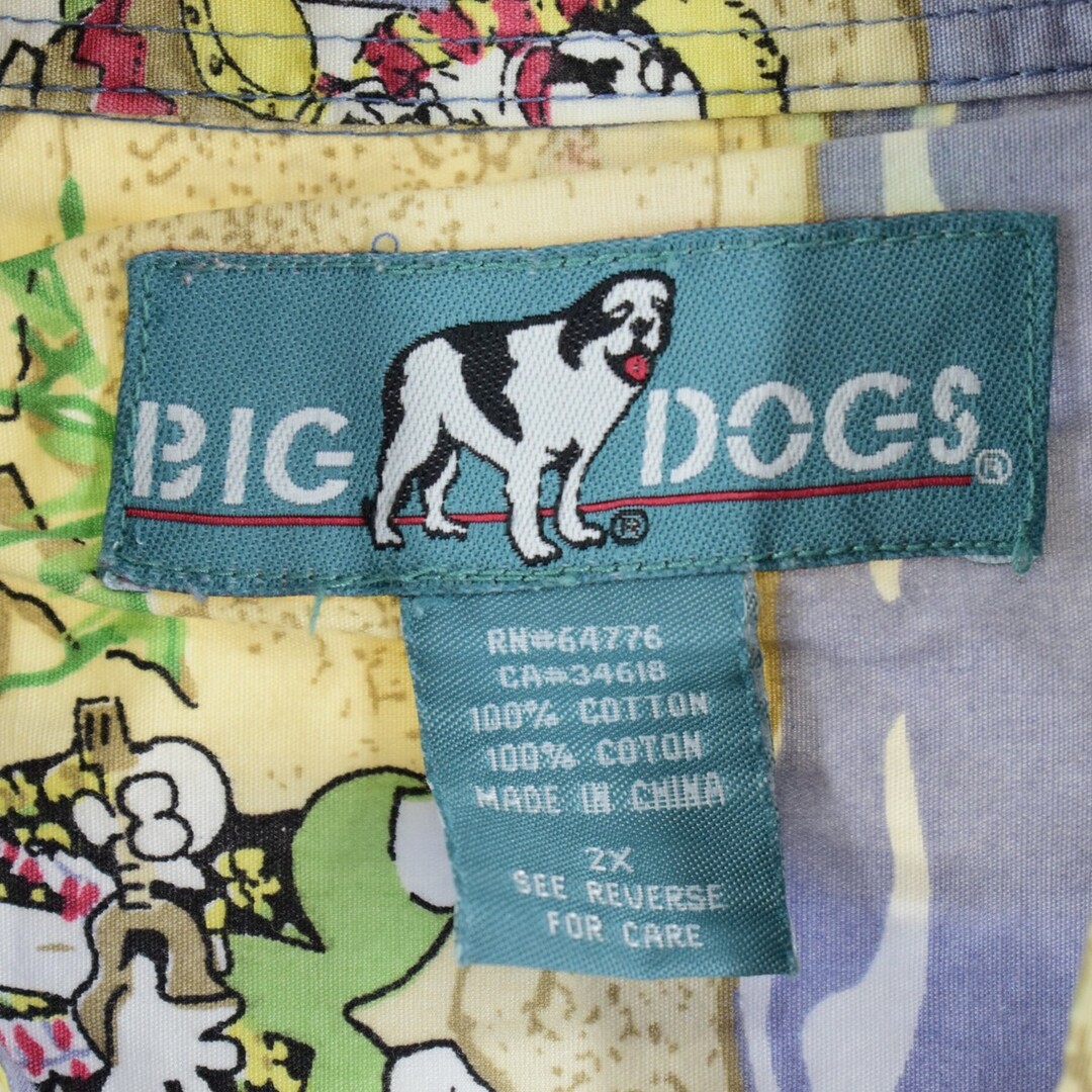 古着 BIGDOG 総柄 ボタンダウン ハワイアンアロハシャツ メンズXXL /eaa336315 メンズのトップス(シャツ)の商品写真