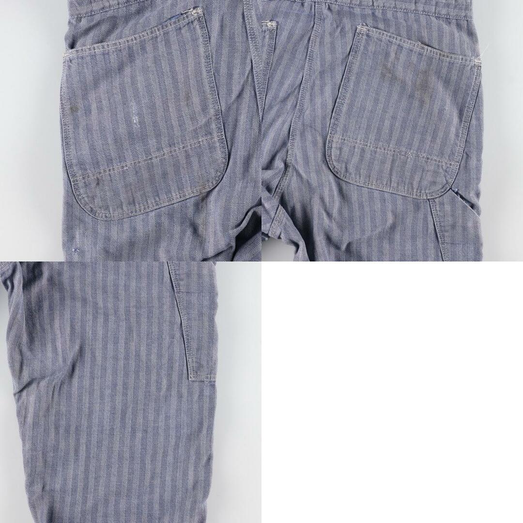 古着 60~70年代 シアーズ Sears HBT ヘリンボーンツイル ストライプ柄 長袖 オールインワン つなぎ メンズL ヴィンテージ /eaa341930