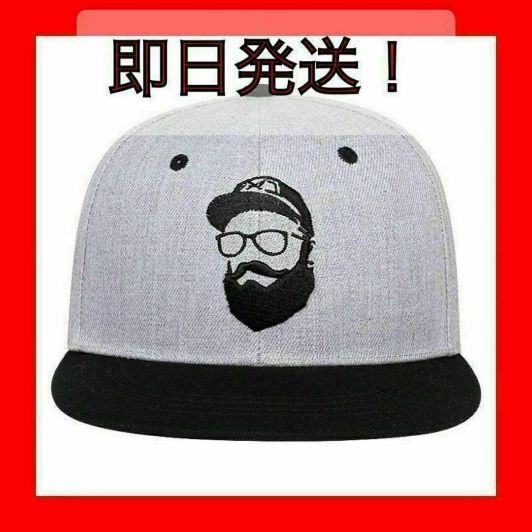 ひげおやじ キャップ 帽子 韓国 スナップバック ブラック メンズ