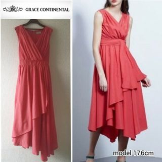 グレースコンチネンタル(GRACE CONTINENTAL)の【グレースコンチネンタル】カシュクール風 アシンメトリー ワンピース(ロングワンピース/マキシワンピース)