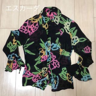割引クーポン配布中!! 美品 ESCADA 長袖 シャツ ブラウス シルク100