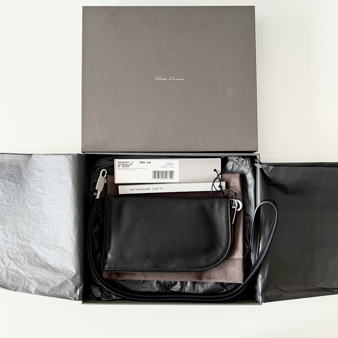 Rick Owens(リックオウエンス)の新品　21FW RICK OWENS NECK WALLET  レザー　財布 メンズのファッション小物(長財布)の商品写真