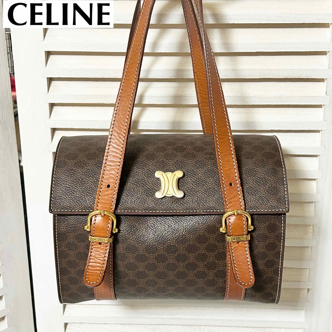 CELINE セリーヌ マカダム ハンドバッグ ボックス型 - electrabd.com