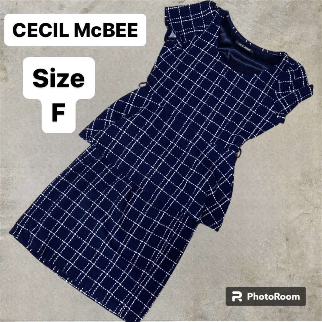 CECIL McBEE(セシルマクビー)の試着のみ CECIL McBEE セットアップ チェック柄 ミニ丈 チュニック レディースのレディース その他(セット/コーデ)の商品写真