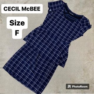 セシルマクビー(CECIL McBEE)の試着のみ CECIL McBEE セットアップ チェック柄 ミニ丈 チュニック(セット/コーデ)