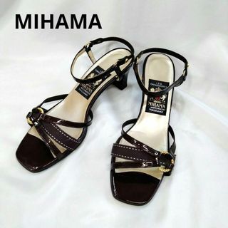 ミハマ　MIHAMA　サンダル　ヒール　バックストラップ　本革  24.5 cm(サンダル)