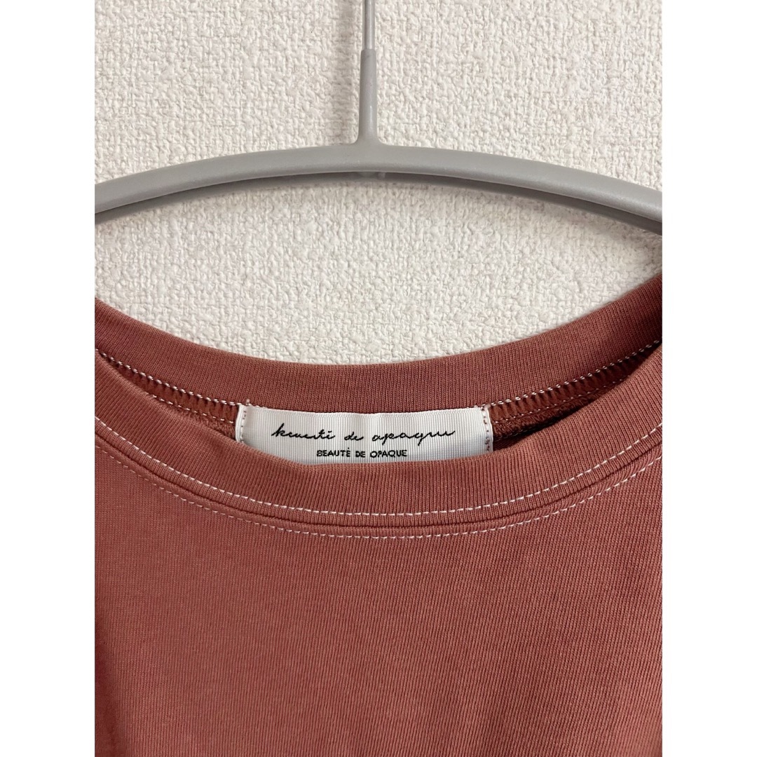 OPAQUE.CLIP(オペークドットクリップ)のオペークドットクリップ　バイカラーステッチデザインスリーブトップス　Tシャツ レディースのトップス(Tシャツ(半袖/袖なし))の商品写真