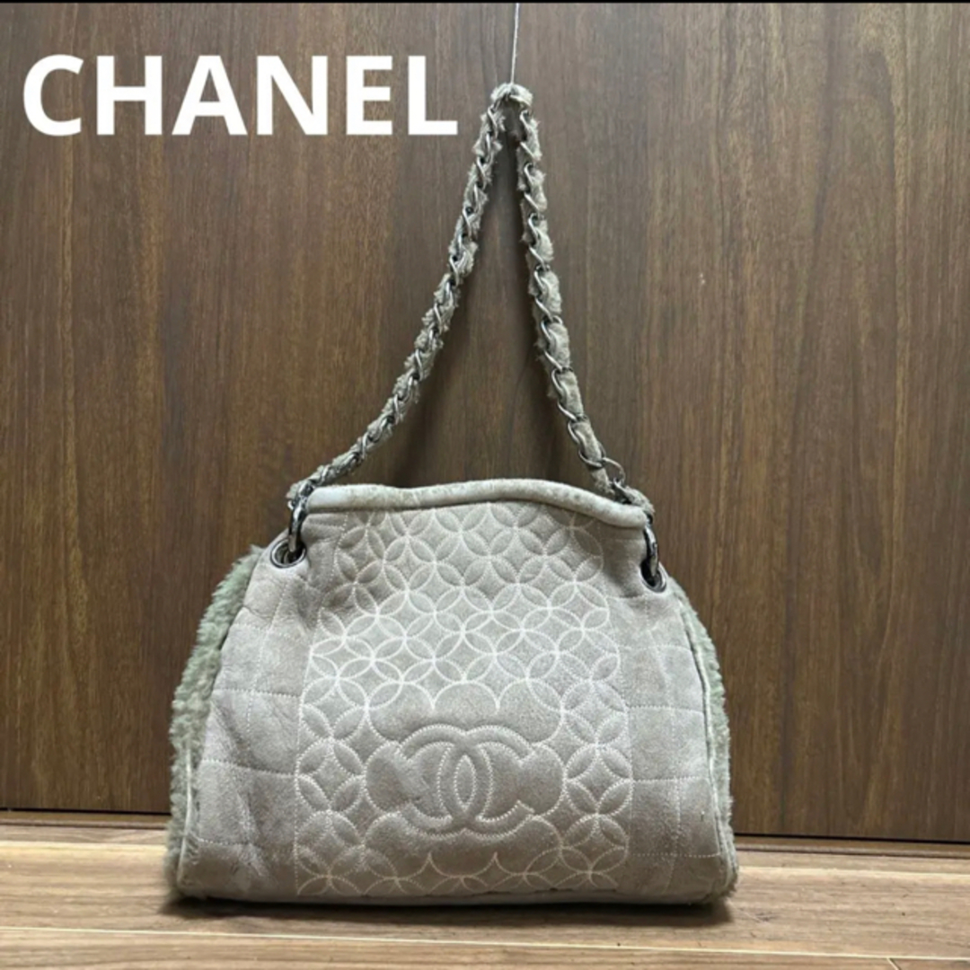 CHANEL シャネル チョコバー ムートン チェーンバッグ ショルダーバッグ-