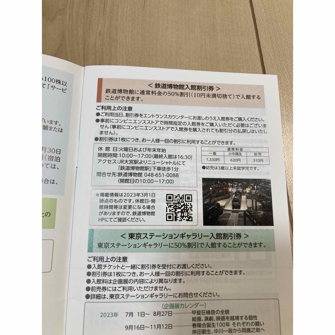 JR東日本株主優待券　冊子のみ チケットの優待券/割引券(その他)の商品写真