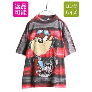 90s ワーナー タズマニアンデビル プリント タイダイ 半袖 Tシャツ XL(Tシャツ/カットソー(半袖/袖なし))