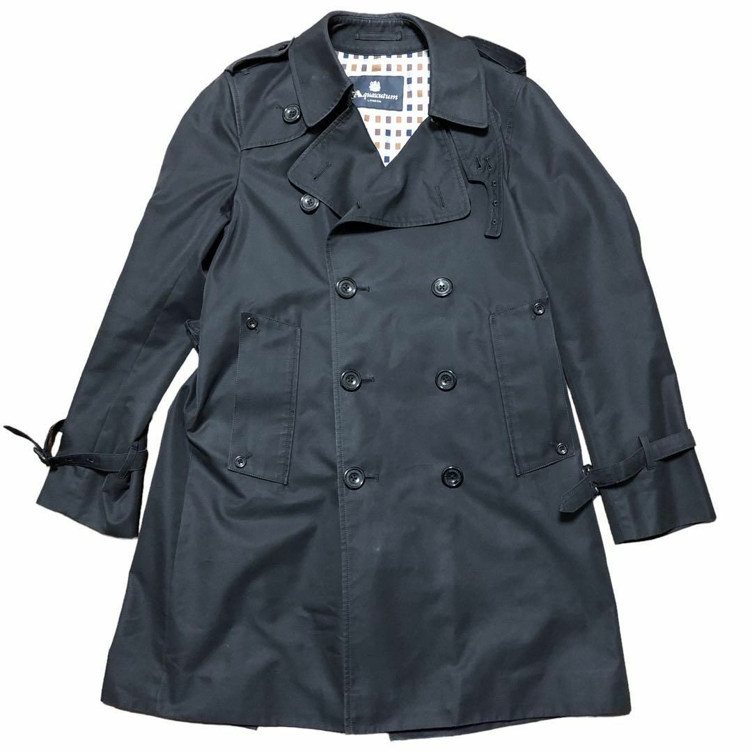 Aquascutum アクアスキュータム トレンチコート ブラック 34 S相当