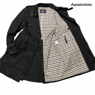 アクアスキュータム(AQUA SCUTUM)のAquascutum アクアスキュータム トレンチコート ブラック 34 S相当(トレンチコート)