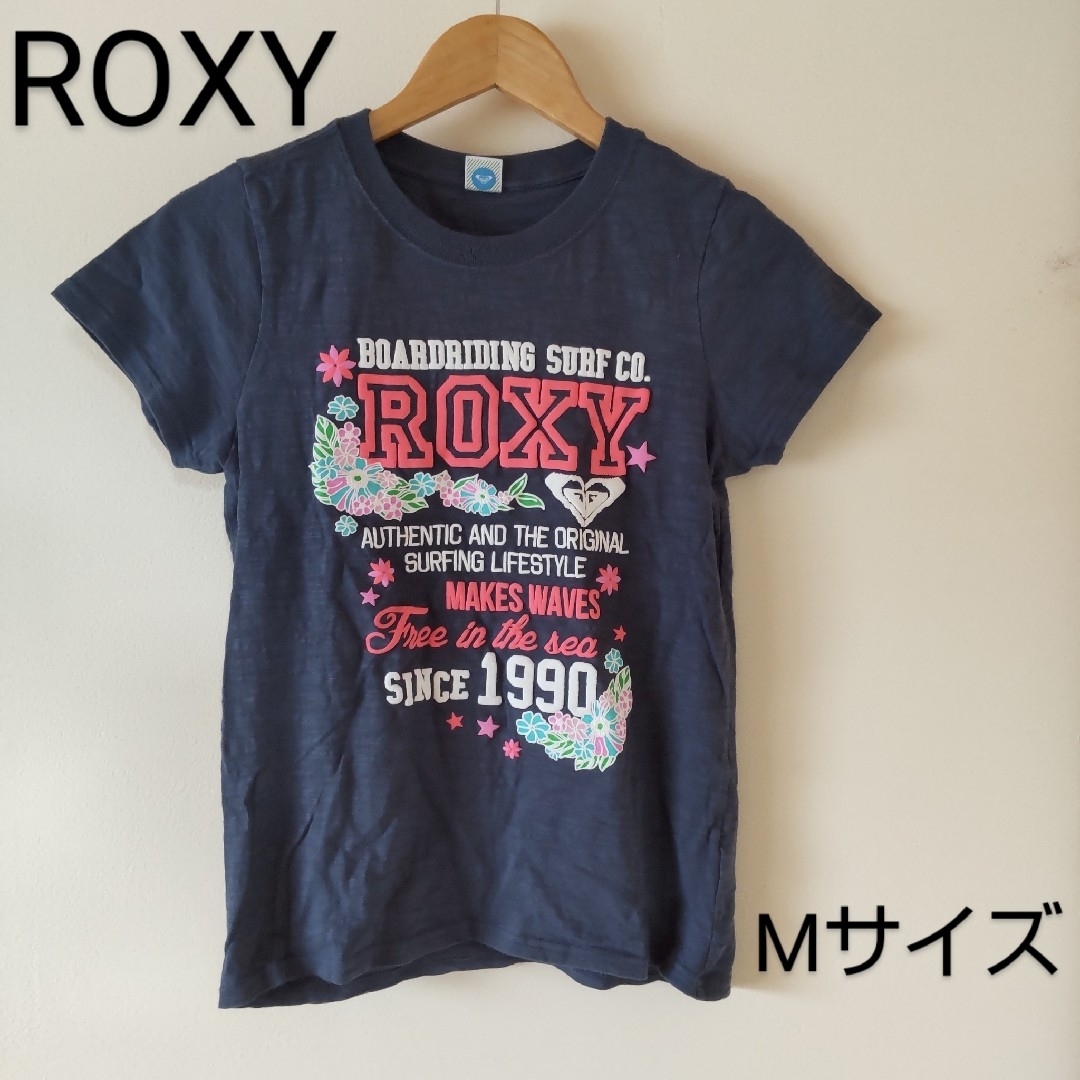 Roxy(ロキシー)のROXY ロキシー Tシャツ ネイビー Mサイズ レディースのトップス(Tシャツ(半袖/袖なし))の商品写真