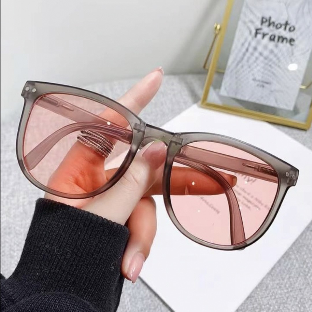 サングラス　折りたたみ　ピンク　偏光レンズ　UVカット　ケース付き　UV400  レディースのファッション小物(サングラス/メガネ)の商品写真