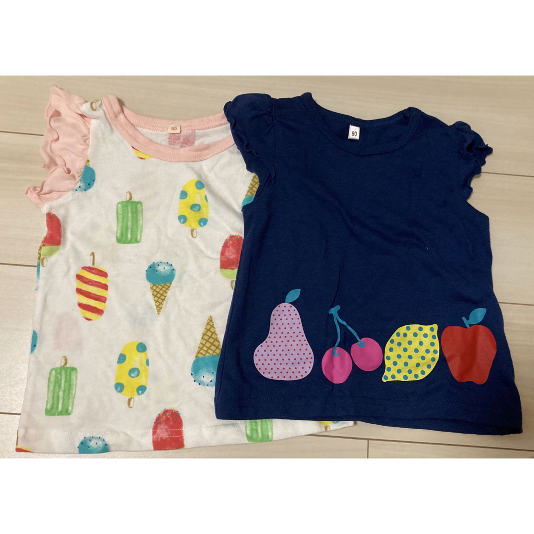 西松屋(ニシマツヤ)の西松屋　トップス　2枚セット キッズ/ベビー/マタニティのキッズ服女の子用(90cm~)(Tシャツ/カットソー)の商品写真