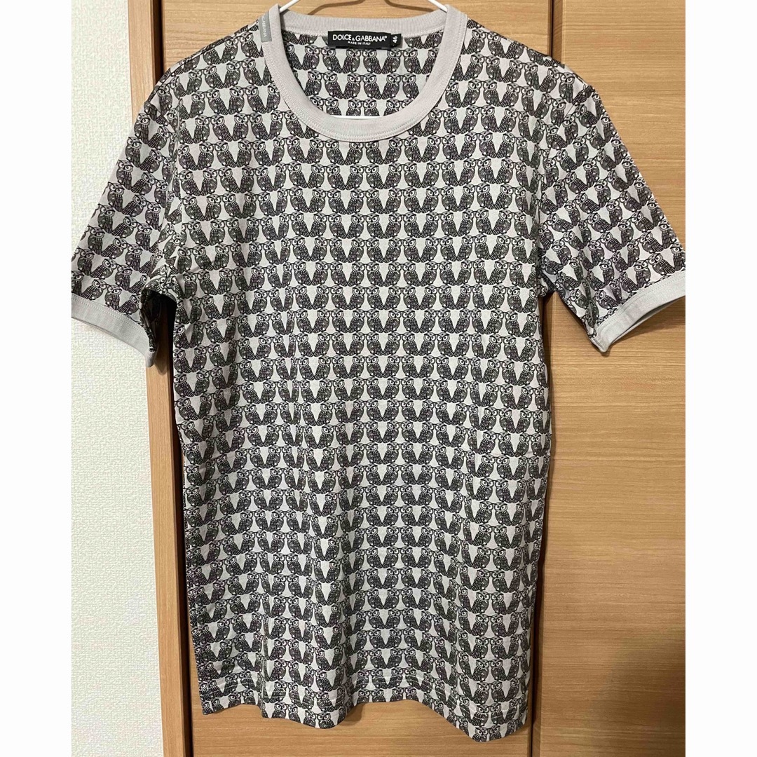 【未使用】DOLCE&GABBANA 総柄Tシャツ グレー サイズ46