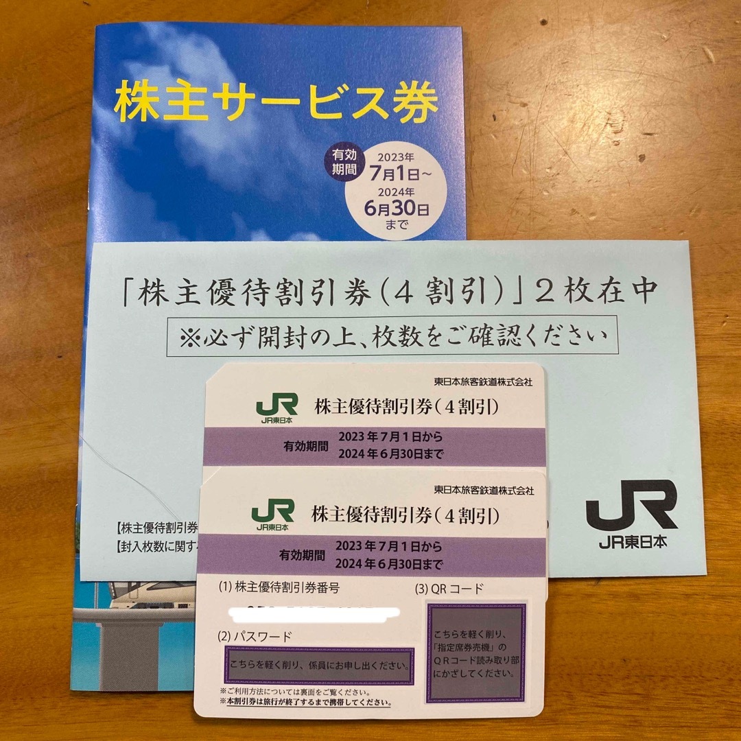 ２枚一組　JR東日本　株主優待割引券JR東日本株主優待サービス券