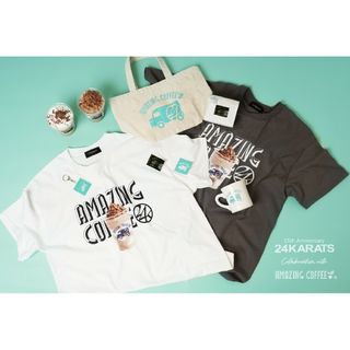 トゥエンティーフォーカラッツ(24karats)のAMAZING COFFEE × 24KARATS Tシャツ 白(Tシャツ/カットソー(半袖/袖なし))