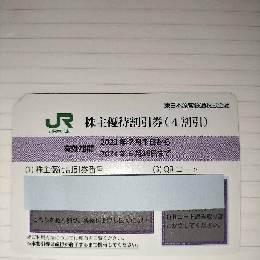 JR東日本　株主優待割引券　１枚 チケットの優待券/割引券(その他)の商品写真