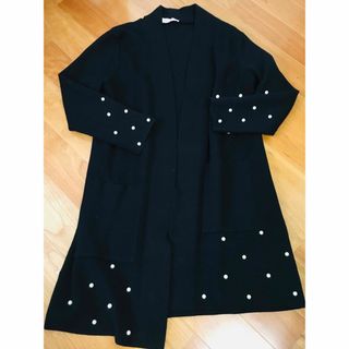 ザラ(ZARA)のZARA ザラ　パールカーディガン　サイズM L(カーディガン)