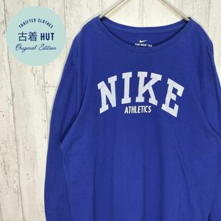 ナイキ(NIKE)のナイキ デカロゴ USA古着 ロンT スポーツMIX　古着MIX　青(Tシャツ/カットソー(七分/長袖))