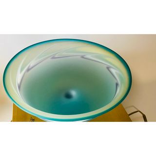 石井康治 手吹硝子 コンポート 【渚】 大作 大皿 金彩 美品 | sklep