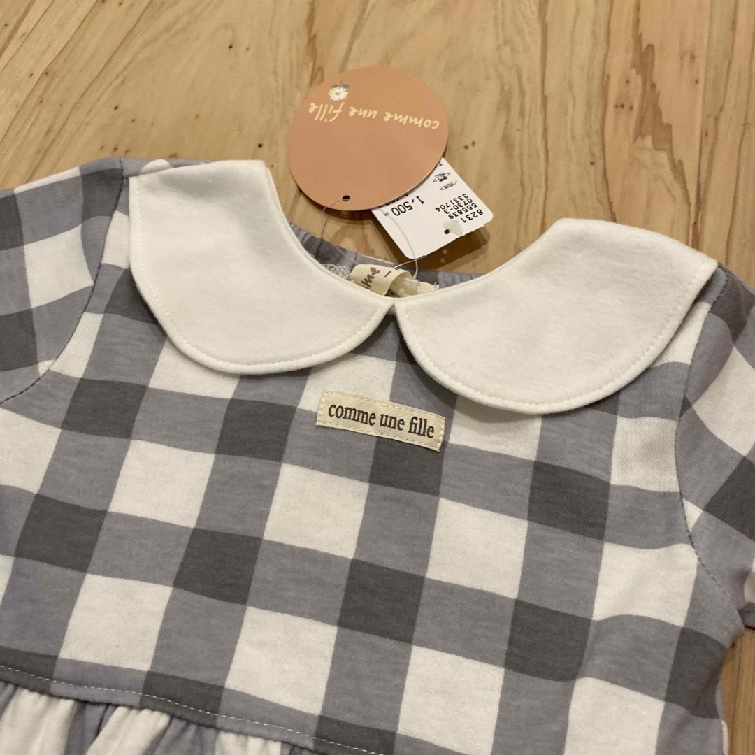 グレー　80 新品　女の子　男の子　ベビー　ロンパース　長袖　Tシャツ ロンT キッズ/ベビー/マタニティのベビー服(~85cm)(ロンパース)の商品写真