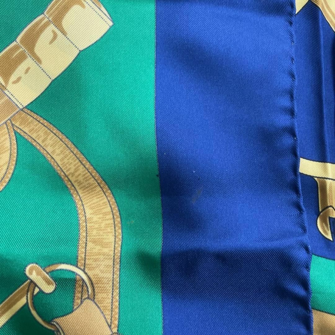 Hermes - HERMES 大判スカーフ シルク100% ヴィンテージ ブルー ベルト