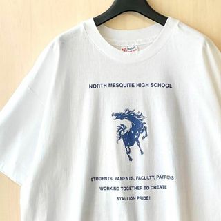 ヘインズ(Hanes)の90s古着　ヴィンテージ　ヘインズ　両面プリント　ロゴTシャツ　暴れ馬　USA製(Tシャツ/カットソー(半袖/袖なし))