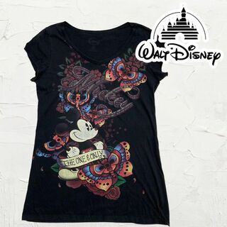 ディズニー(Disney)のMIB  Tシャツ Disney 黒 ディズニー　ミッキー　派手　ヤンキー(Tシャツ(半袖/袖なし))
