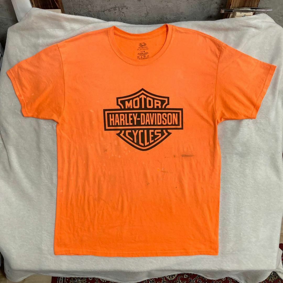 Harley Davidson - MGA Tシャツ 古着 オレンジ ハーレー Harley Davidson - MGA Tシャツ 古着 オレンジ ハーレー