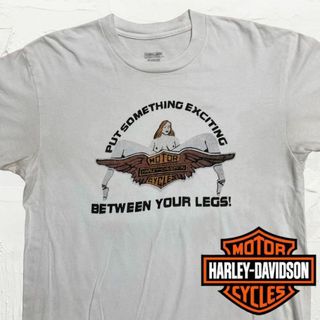 ハーレーダビッドソン(Harley Davidson)のMIH  Tシャツ 古着  白 ハーレーダビッドソン　ピンナップガール　セクシー(Tシャツ/カットソー(半袖/袖なし))