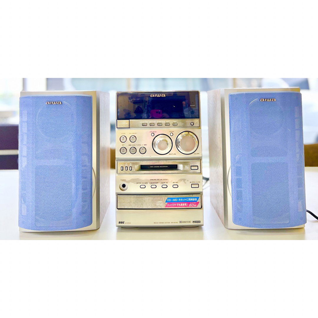 希少❣️AIWA STEREO SYSTEM CDカセット システムミニコンポ  スマホ/家電/カメラのオーディオ機器(スピーカー)の商品写真