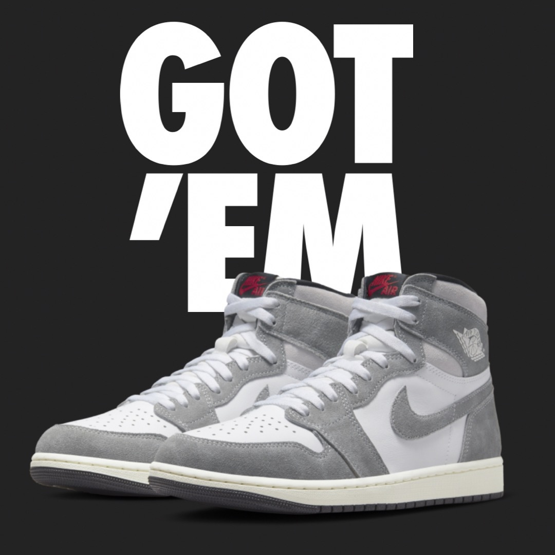 AJ1 Retro High OG Black and Smoke Grey