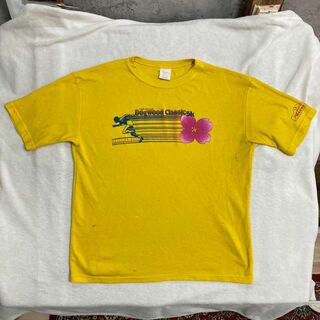 メイドインユーエスエー(MADE IN USA)のMFW  Tシャツ  ビンテージ 古着 90s USA製 黄色 ドッグウッド(Tシャツ/カットソー(半袖/袖なし))
