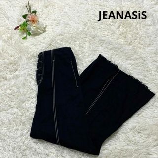 ジーナシス(JEANASIS)の美品　JEANASIS パンツ　ピンタックフレアデニム　フリル(カジュアルパンツ)