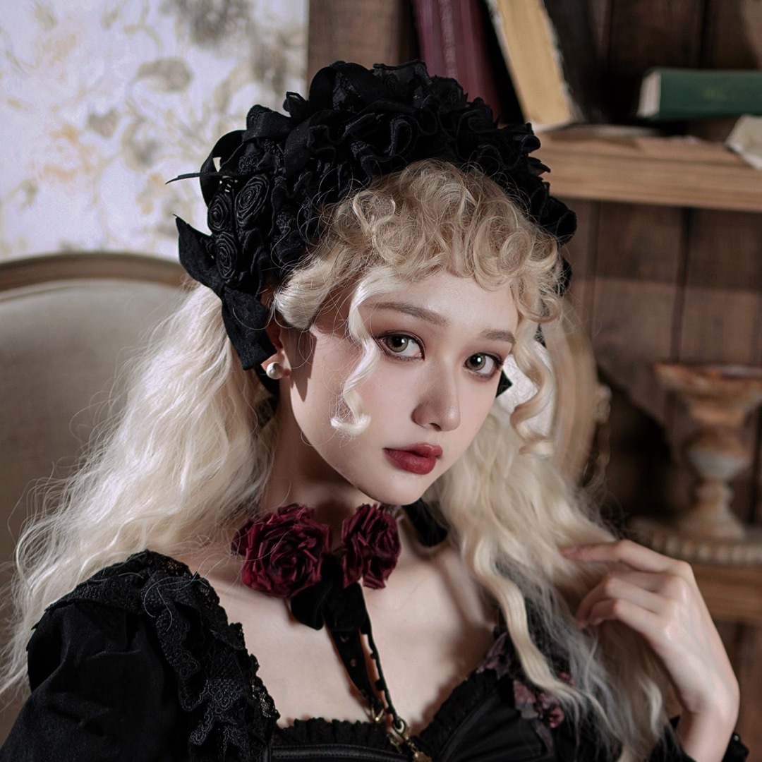 高知インター店】 星箱works 赤 ヘッドドレス 真夜中の囁き ヘアバンド