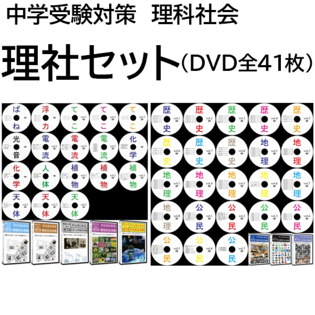 【サントップアウトレット】中学受験理科社会フルセットDVD全41枚