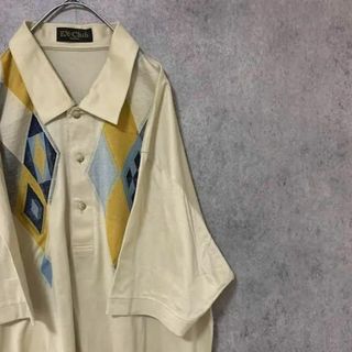 90s vintage 柄シャツ 半袖 メンズ 2L 絹 日本製 古着 A1の通販 by