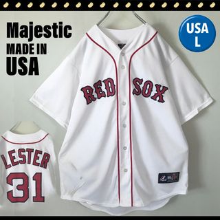 マジェスティック(Majestic)のMajestic USA製★ベースボールジャージ★RED SOX★31 レスター(Tシャツ/カットソー(半袖/袖なし))