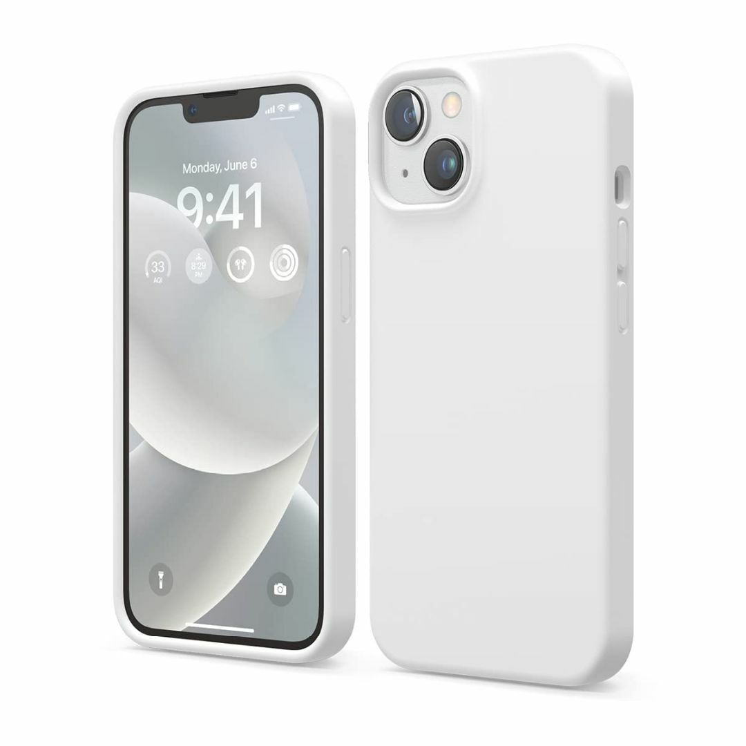 【色: ホワイト】【elago】 iPhone14 対応 ケース シリコン カバ