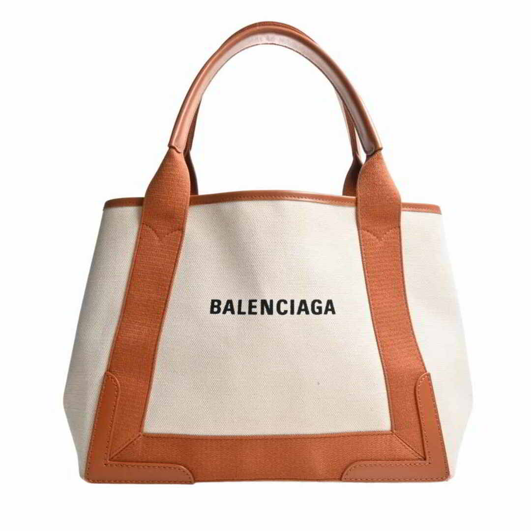 Balenciaga バレンシアガ キャンバス ネイビーカバスS トートバッグ 339933 アイボリー/ブラウン by