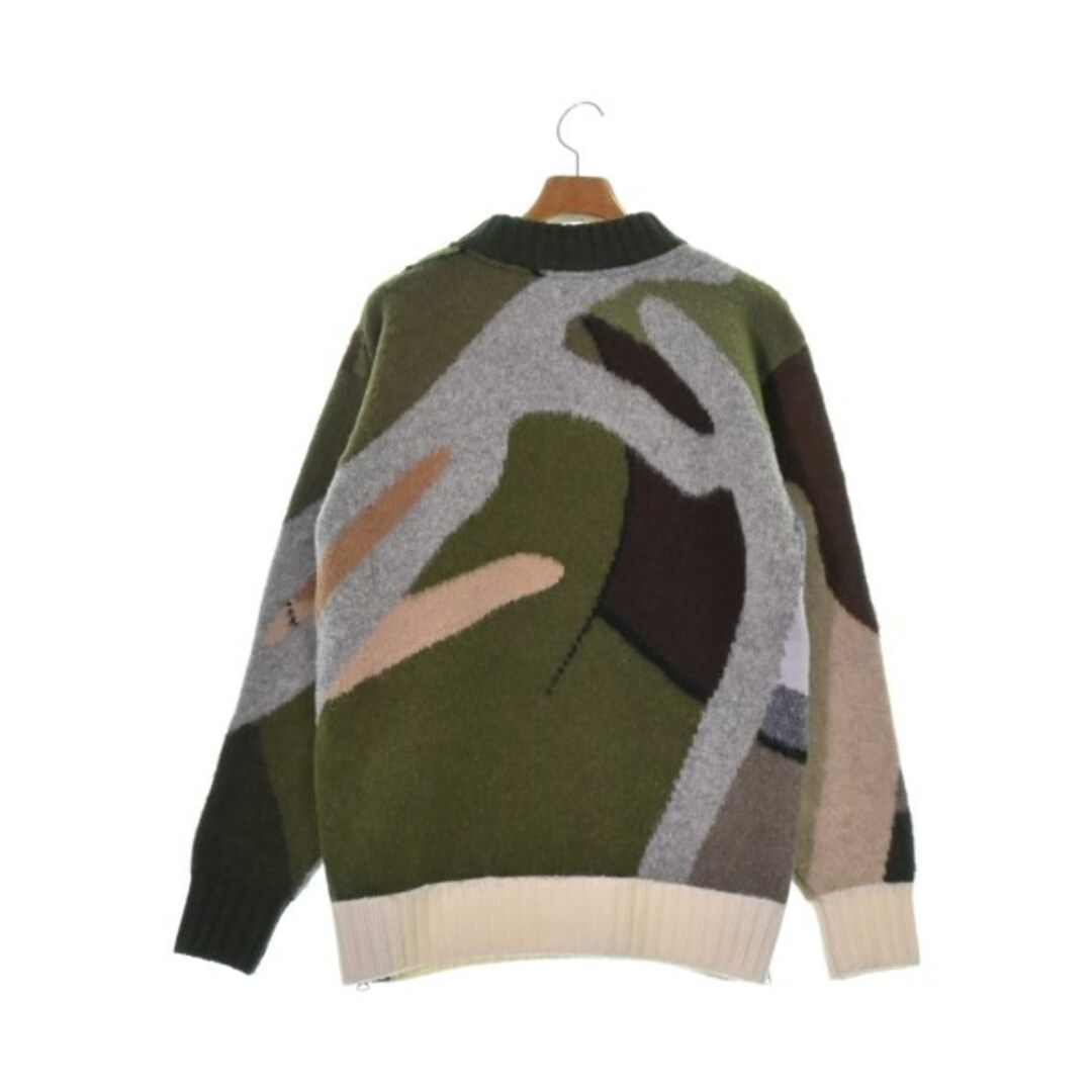 sacai(サカイ)のsacai サカイ ニット・セーター 2(M位) カーキxベージュx茶等(総柄) 【古着】【中古】 メンズのトップス(ニット/セーター)の商品写真