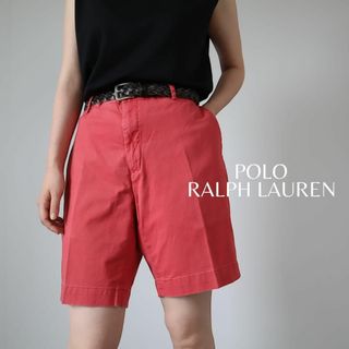 ポロラルフローレン(POLO RALPH LAUREN)の【ポロラルフローレン】ワイド チノ ショーツ カラー ハーフパンツ 赤 W36(ショートパンツ)